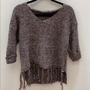 Brown tassel sweater